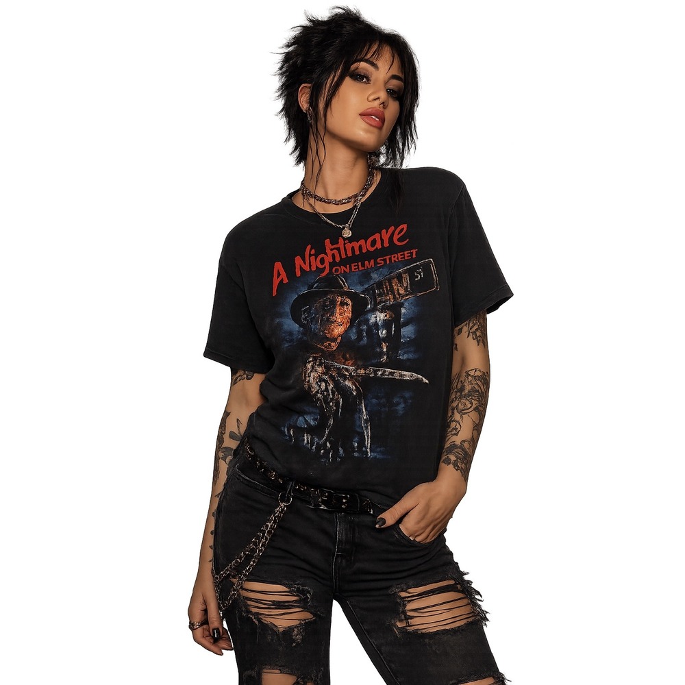 A Nightmare on Elm Street Graphic Tee Men M Black Excellent Freddy Krueger Shirt